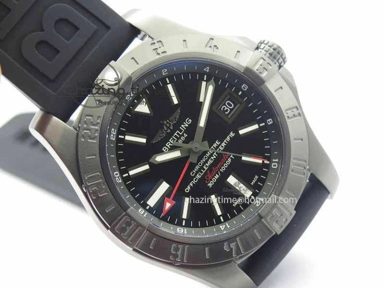 Avenger GMT DLC GF Best Edition Black Sticks Marker Dial On Rubber Strap A Affordable 5734