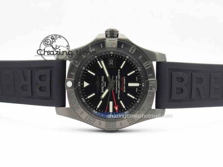 Avenger GMT DLC GF Best Edition Black Sticks Marker Dial On Rubber Strap A Affordable 5734