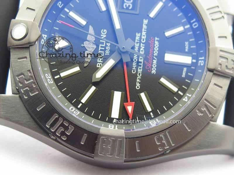 Avenger GMT DLC GF Best Edition Black Sticks Marker Dial On Rubber Strap A Affordable 5734