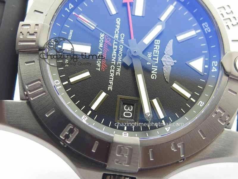 Avenger GMT DLC GF Best Edition Black Sticks Marker Dial On Rubber Strap A Affordable 5734