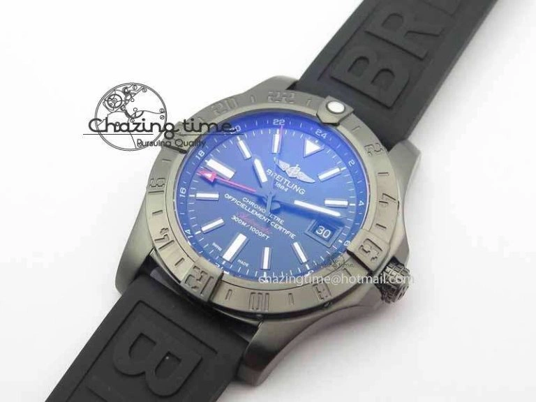 Avenger GMT DLC GF Best Edition Black Sticks Marker Dial On Rubber Strap A Affordable 5734