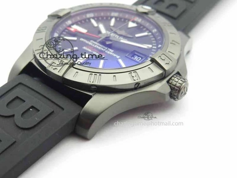 Avenger GMT DLC GF Best Edition Black Sticks Marker Dial On Rubber Strap A Affordable 5734