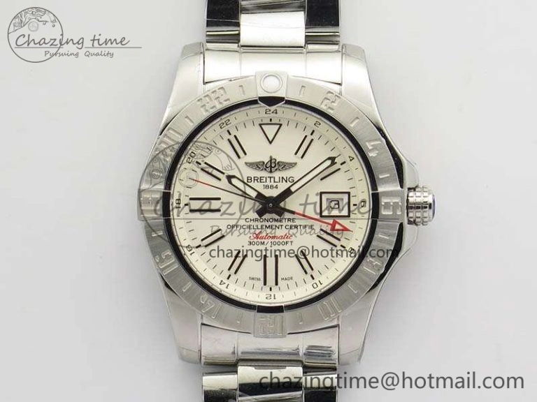 Avenger GMT SS GF 1-1 Best Edition White Sticks Marker Dial On SS Bracelet A Comfortable 5711