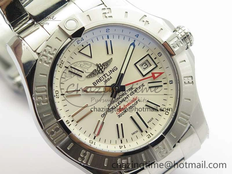 Avenger GMT SS GF 1-1 Best Edition White Sticks Marker Dial On SS Bracelet A Comfortable 5711