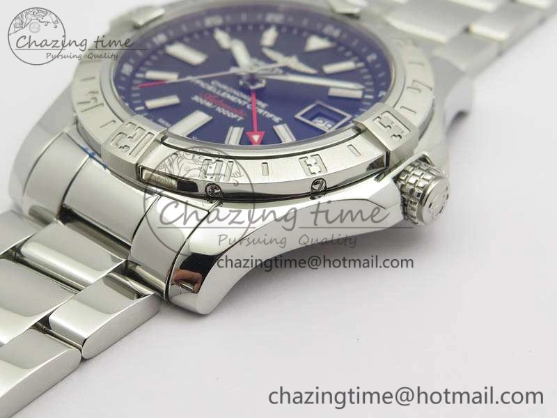 Unisex Avenger GMT SS GF 1:1 Best Edition Black Sticks Marker Dial On SS Bracelet A 5709
