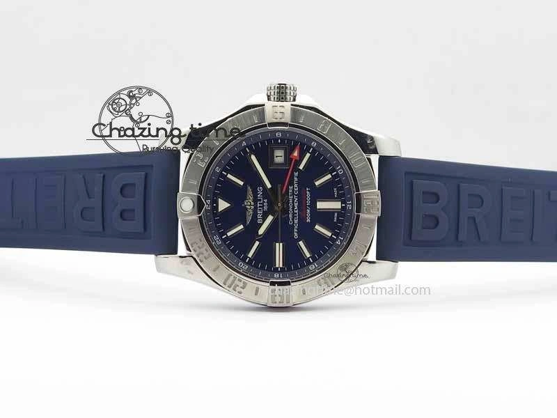 QuickDry Avenger GMT SS GF 1:1 Best Edition Blue Sticks Marker Dial On Rubber Strap A 5740