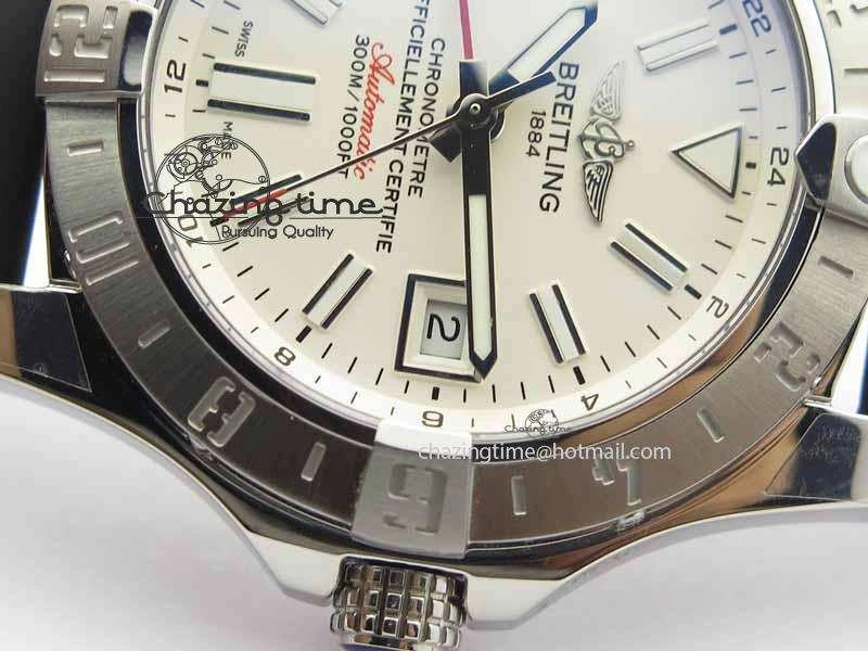Premium Avenger GMT SS GF 1:1 Best Edition White Sticks Marker Dial On Rubber Strap A 5741