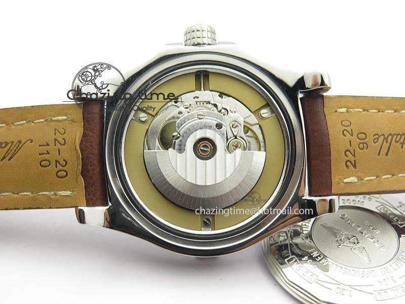 Avenger II GMT SS Black Dial Arabic Numerals Markers On Leather Strap A Refined 5778