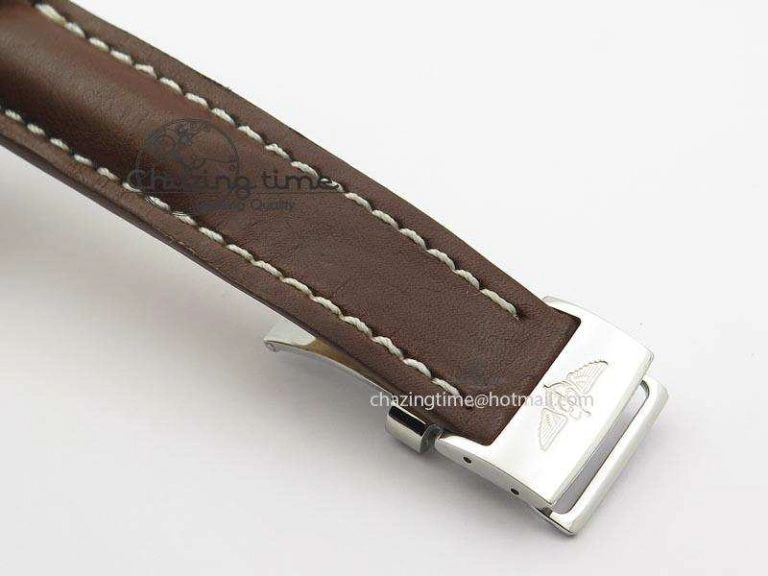 Avenger II GMT SS Black Dial Arabic Numerals Markers On Leather Strap A Refined 5778
