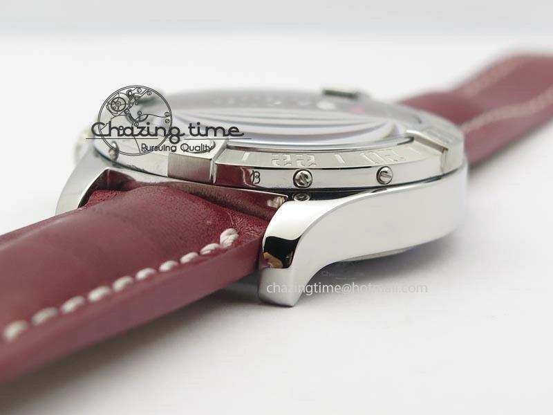 Avenger II GMT SS Black Dial Arabic Numerals Markers On Leather Strap A Refined 5778