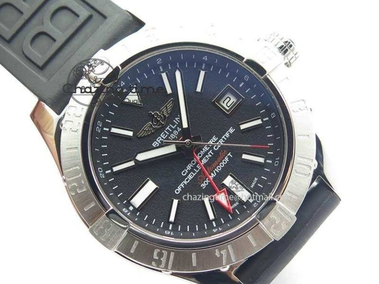 Durable Avenger II GMT SS Black Dial On Rubber Strap A 5765