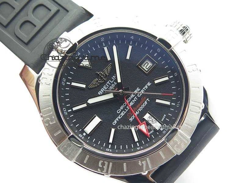 Durable Avenger II GMT SS Black Dial On Rubber Strap A 5765