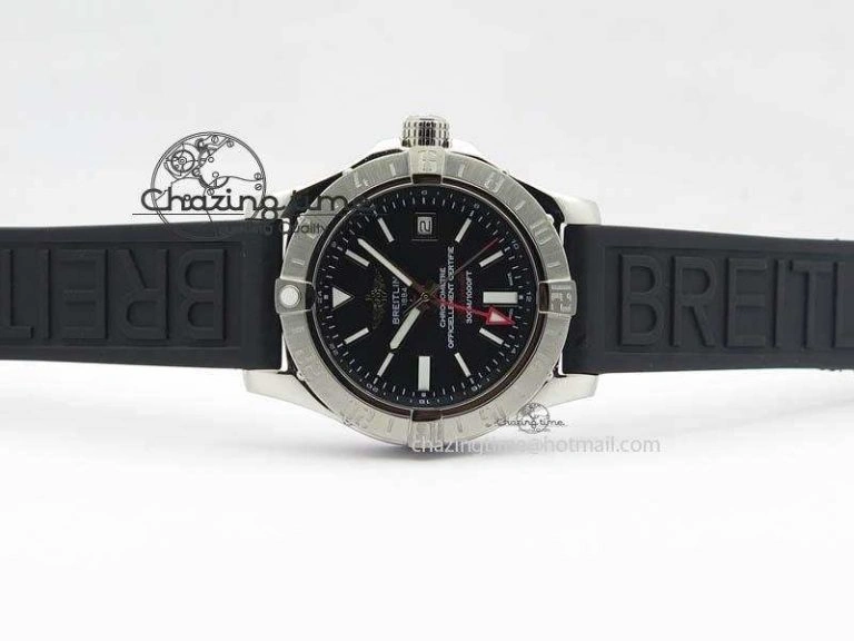 Durable Avenger II GMT SS Black Dial On Rubber Strap A 5765