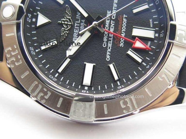 Durable Avenger II GMT SS Black Dial On Rubber Strap A 5765