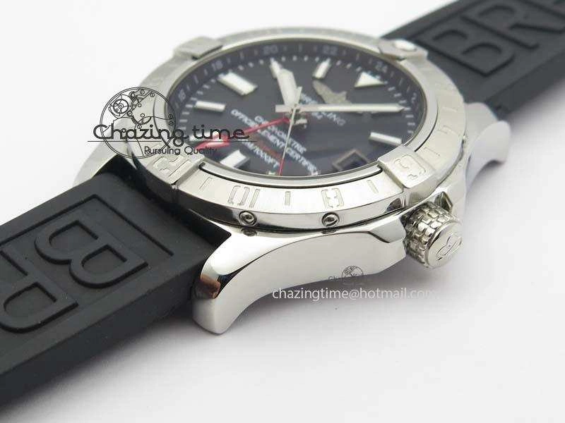 Durable Avenger II GMT SS Black Dial On Rubber Strap A 5765