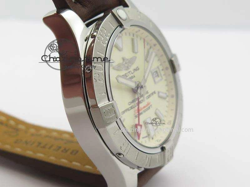 Tailored Avenger II GMT SS Cream Dial On Brown Leather Strap A 5780