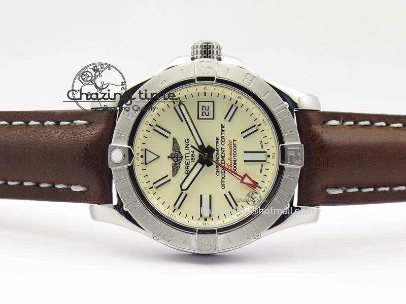 Tailored Avenger II GMT SS Cream Dial On Brown Leather Strap A 5780