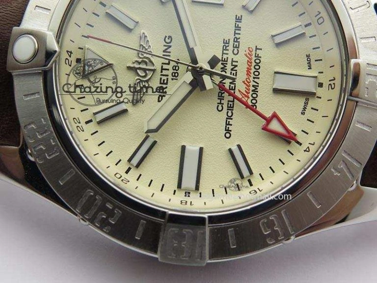 Tailored Avenger II GMT SS Cream Dial On Brown Leather Strap A 5780