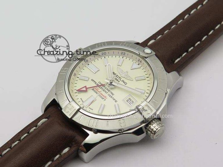 Tailored Avenger II GMT SS Cream Dial On Brown Leather Strap A 5780
