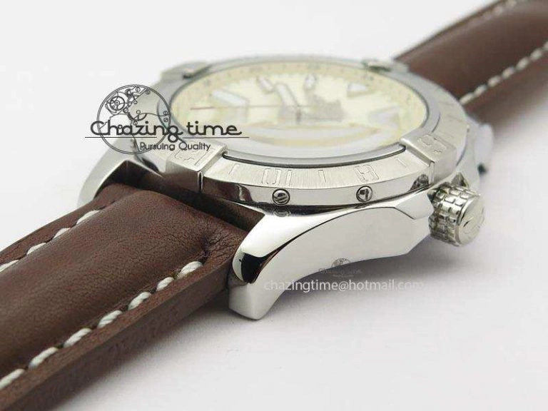 Tailored Avenger II GMT SS Cream Dial On Brown Leather Strap A 5780