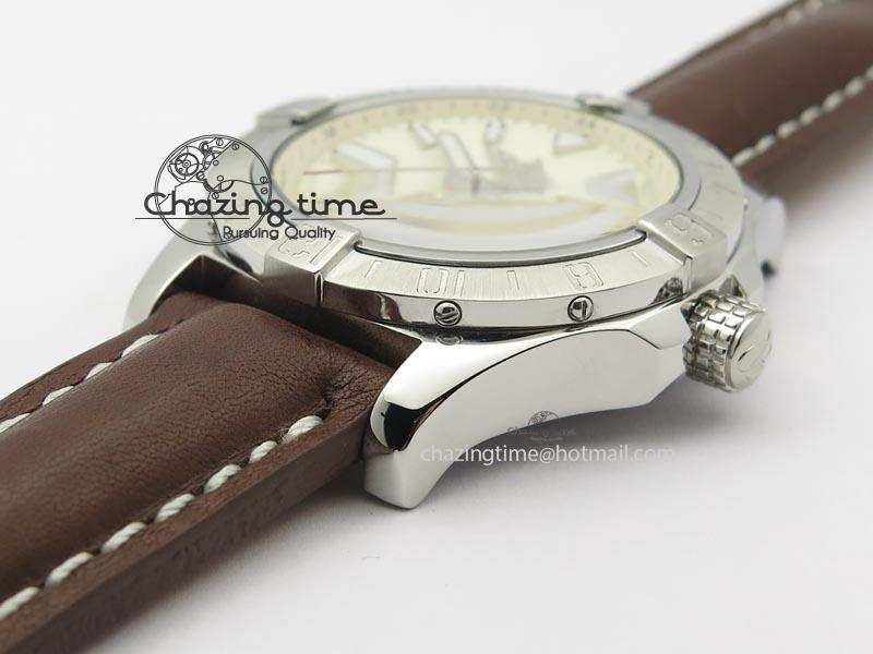 Tailored Avenger II GMT SS Cream Dial On Brown Leather Strap A 5780