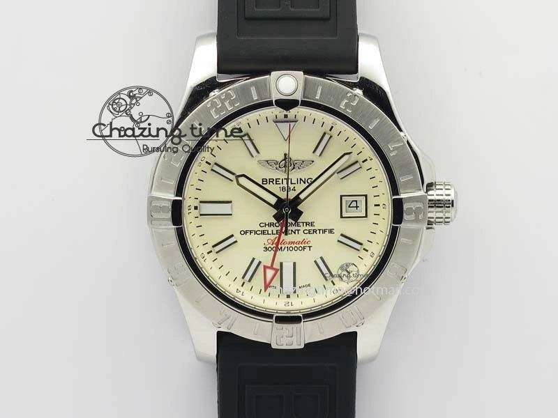 Stretchable Avenger II GMT SS Cream Dial On Rubber Strap A 5786