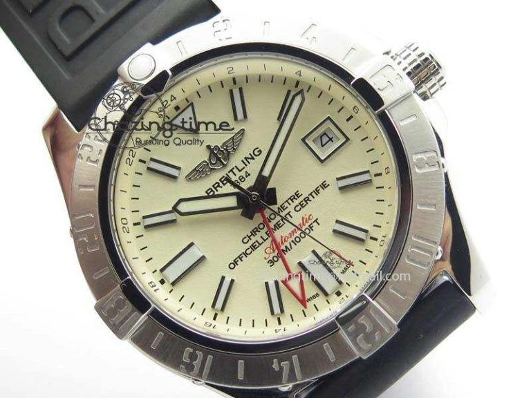 Stretchable Avenger II GMT SS Cream Dial On Rubber Strap A 5786