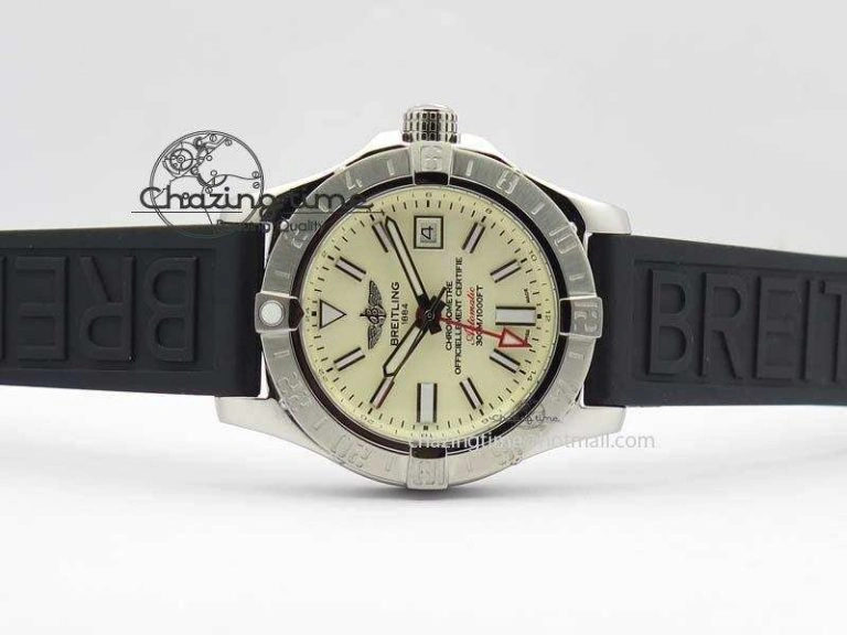 Stretchable Avenger II GMT SS Cream Dial On Rubber Strap A 5786