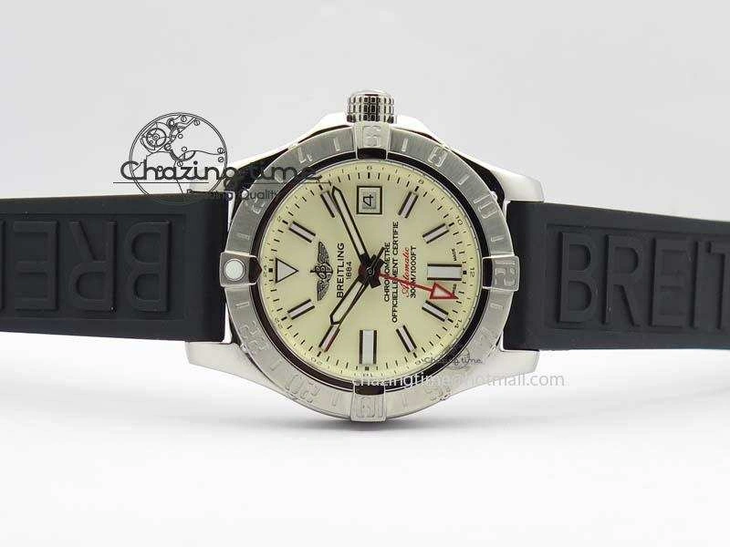Stretchable Avenger II GMT SS Cream Dial On Rubber Strap A 5786