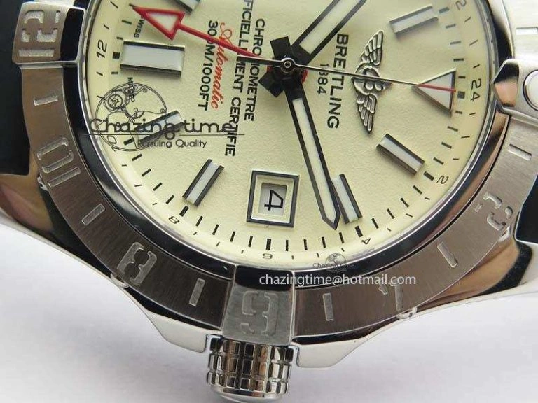 Stretchable Avenger II GMT SS Cream Dial On Rubber Strap A 5786