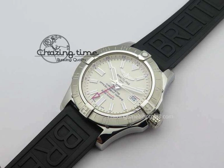 Stretchable Avenger II GMT SS Cream Dial On Rubber Strap A 5786