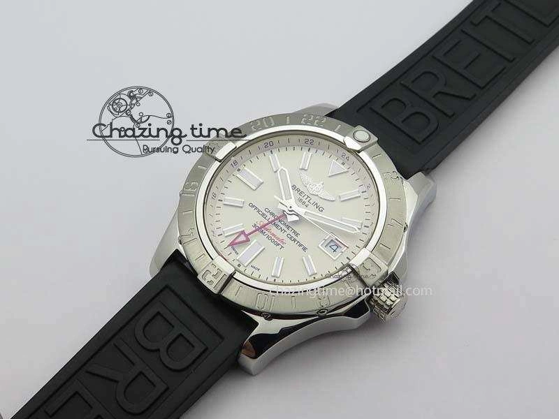 Stretchable Avenger II GMT SS Cream Dial On Rubber Strap A 5786