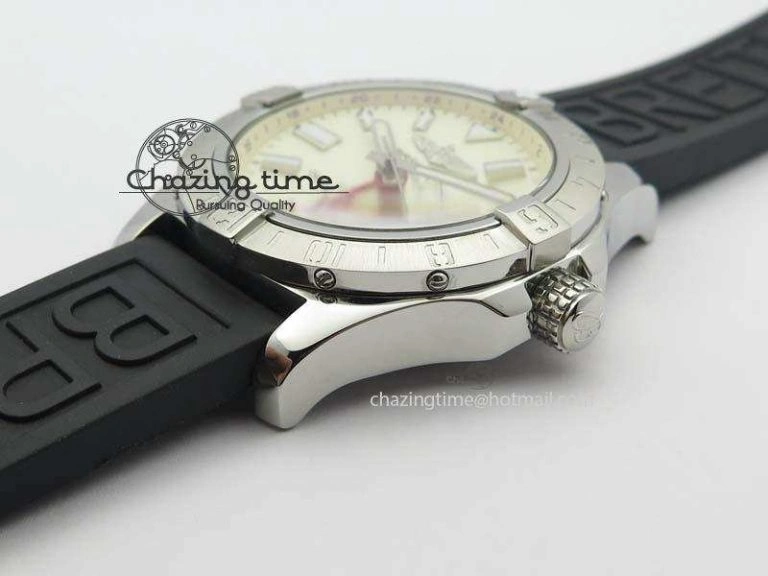 Stretchable Avenger II GMT SS Cream Dial On Rubber Strap A 5786