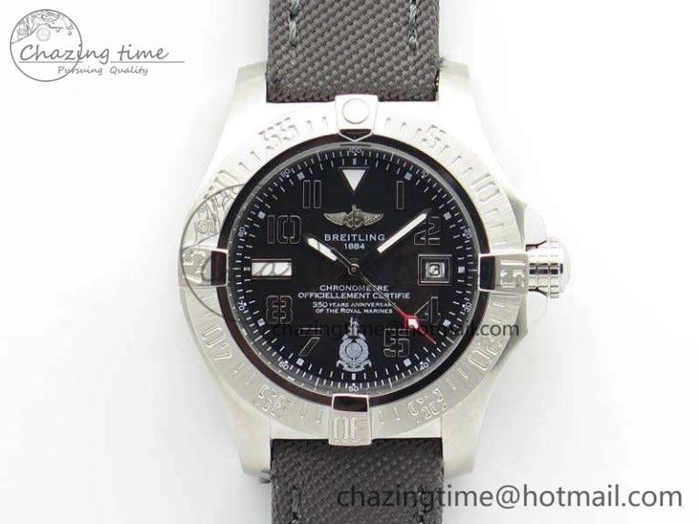 Popular Avenger II Seawolf 350 Years SS 1:1 Best Edition Black Dial On Nylon Strap A 5696