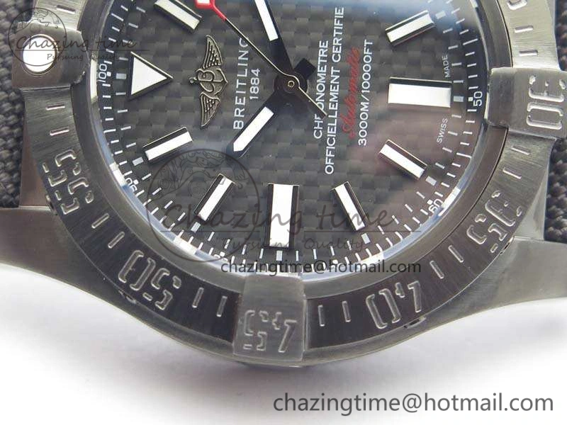 Avenger II Seawolf DLC Best Edition Black CF Dial On Nylon Strap A2836 (Free Leather Strap) V Minimalist 5698