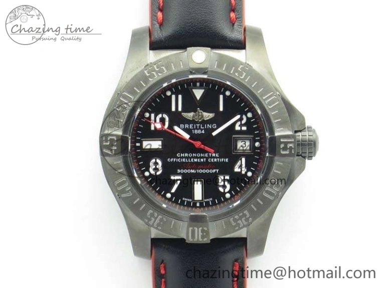 UrbanStyle Avenger II Seawolf DLC Best Edition Black Dial On Leather Strap A2836(Free Leather Strap) V 5705