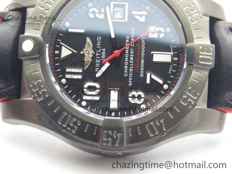 UrbanStyle Avenger II Seawolf DLC Best Edition Black Dial On Leather Strap A2836(Free Leather Strap) V 5705