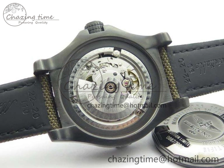 Unique Avenger II Seawolf DLC Best Edition Black Dial On Nylon Strap A2836 (Free Leather Strap) V 5700