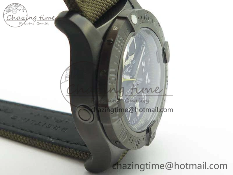 Unique Avenger II Seawolf DLC Best Edition Black Dial On Nylon Strap A2836 (Free Leather Strap) V 5700