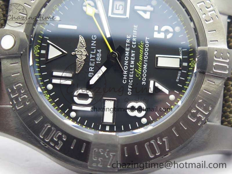 Unique Avenger II Seawolf DLC Best Edition Black Dial On Nylon Strap A2836 (Free Leather Strap) V 5700