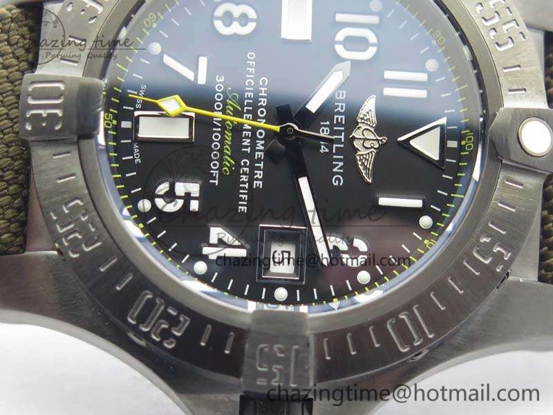 Unique Avenger II Seawolf DLC Best Edition Black Dial On Nylon Strap A2836 (Free Leather Strap) V 5700