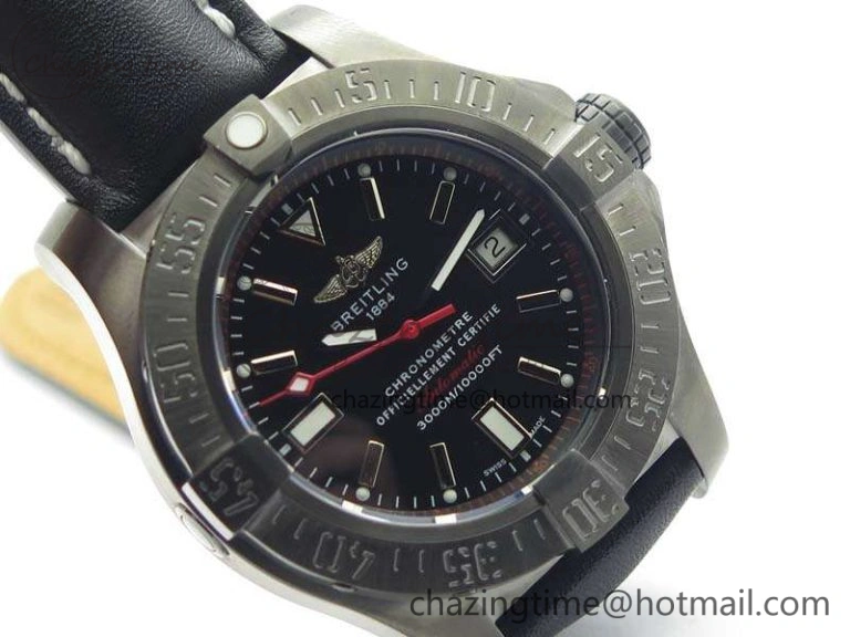 Avenger II Seawolf DLC Best Edition Black Stick Dial On Leather Strap A2836 (Free Leather Strap) V Stylish 5701