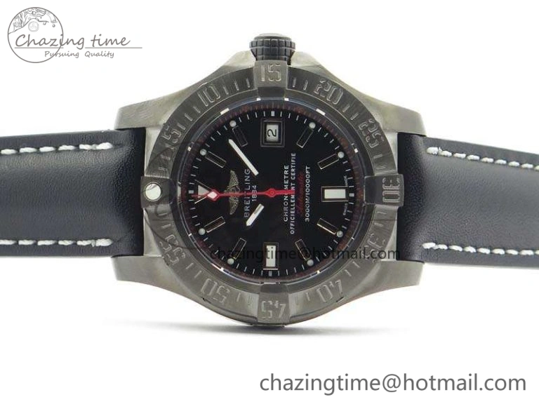 Avenger II Seawolf DLC Best Edition Black Stick Dial On Leather Strap A2836 (Free Leather Strap) V Stylish 5701