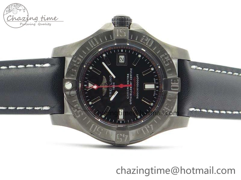 Avenger II Seawolf DLC Best Edition Black Stick Dial On Leather Strap A2836 (Free Leather Strap) V Stylish 5701