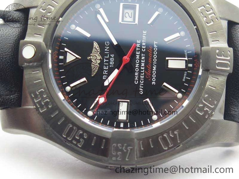 Avenger II Seawolf DLC Best Edition Black Stick Dial On Leather Strap A2836 (Free Leather Strap) V Stylish 5701