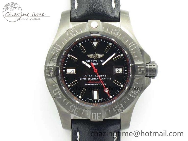 Avenger II Seawolf DLC Best Edition Black Stick Dial On Leather Strap A2836 (Free Leather Strap) V Stylish 5701