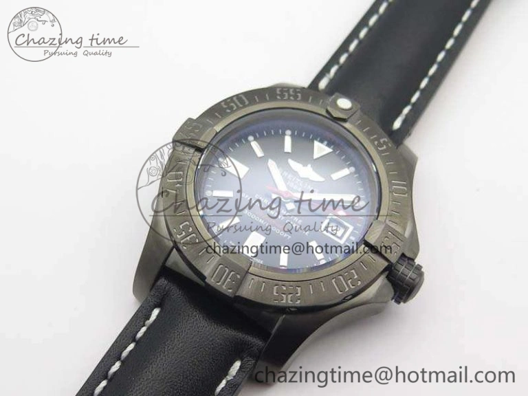 Avenger II Seawolf DLC Best Edition Black Stick Dial On Leather Strap A2836 (Free Leather Strap) V Stylish 5701