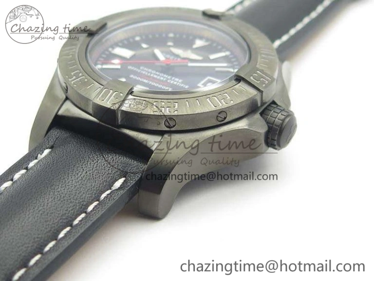 Avenger II Seawolf DLC Best Edition Black Stick Dial On Leather Strap A2836 (Free Leather Strap) V Stylish 5701