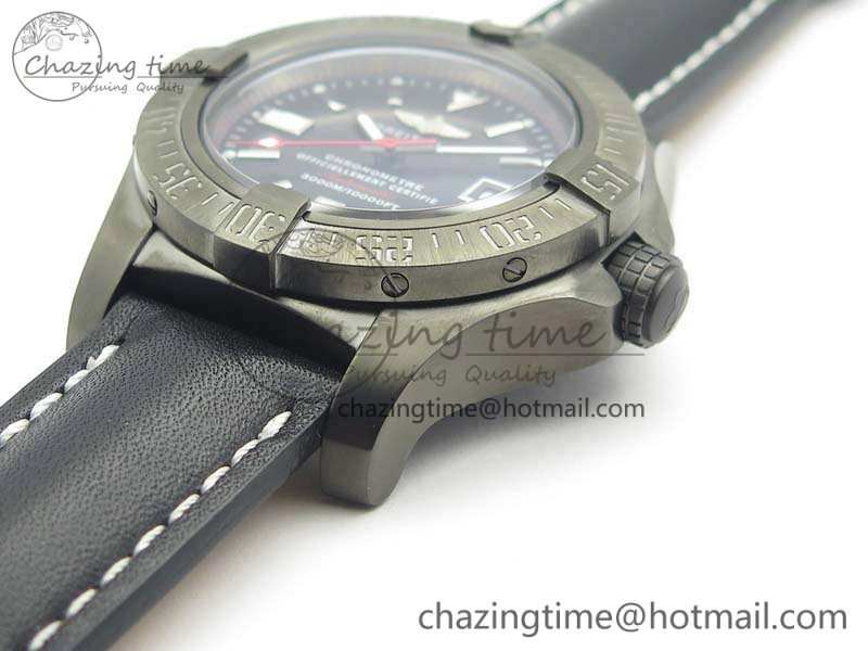 Avenger II Seawolf DLC Best Edition Black Stick Dial On Leather Strap A2836 (Free Leather Strap) V Stylish 5701