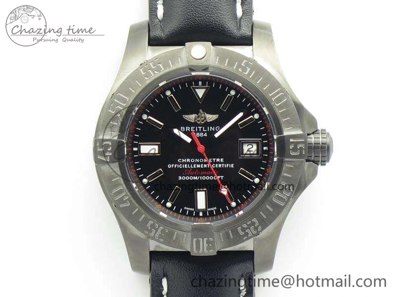 Avenger II Seawolf DLC Best Edition Black Stick Dial On Leather Strap A2836 (Free Leather Strap) V Stylish 5701